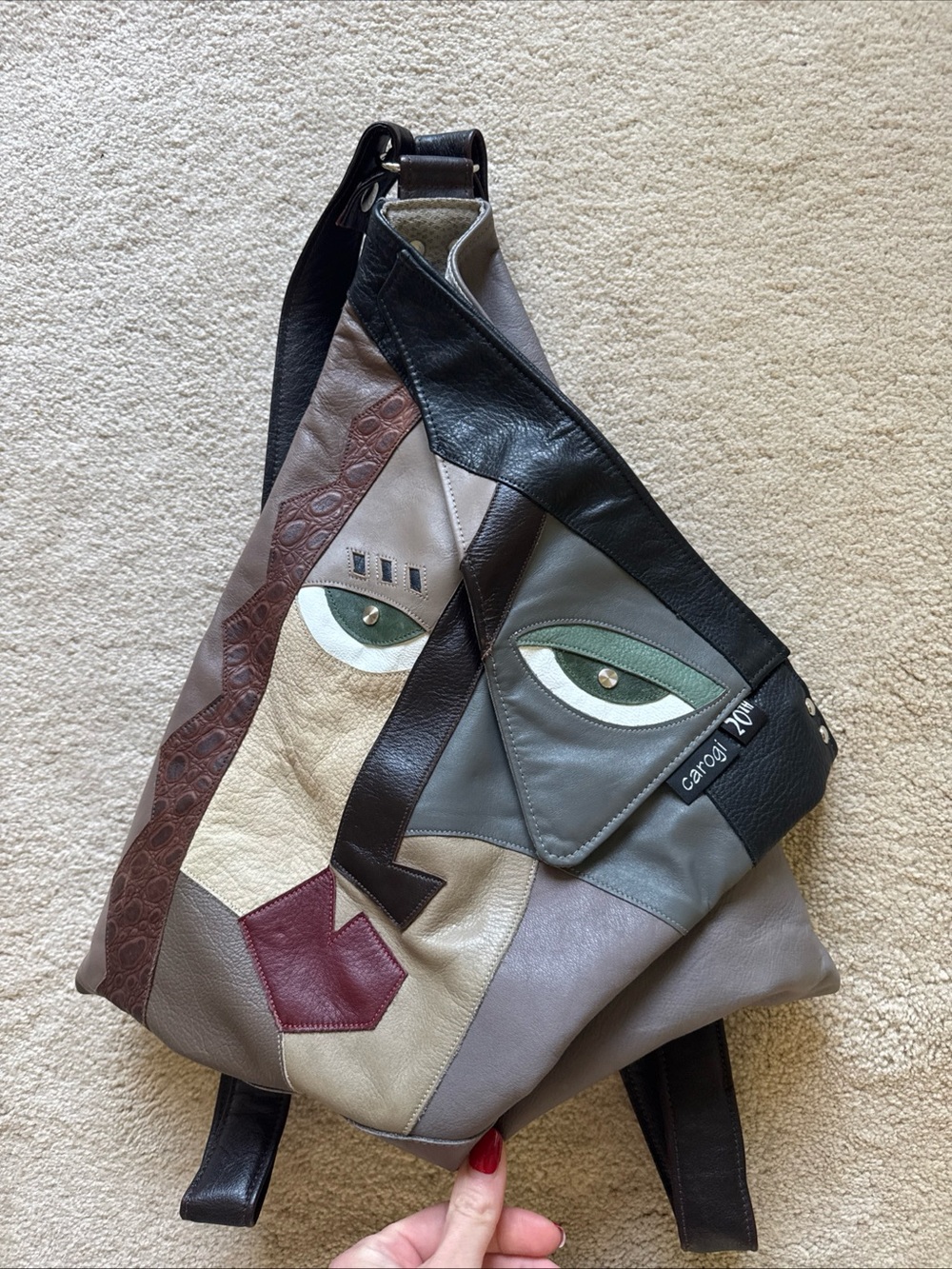 Multi-Color Leather Sling Bag